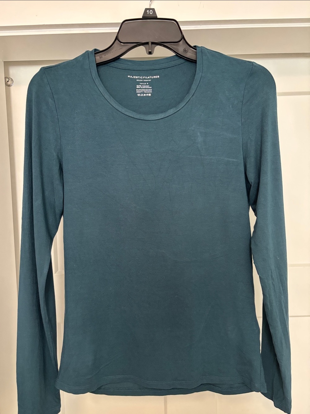 Majestic Filatures Women's Long Sleeve Crewneck Top - Teal Green